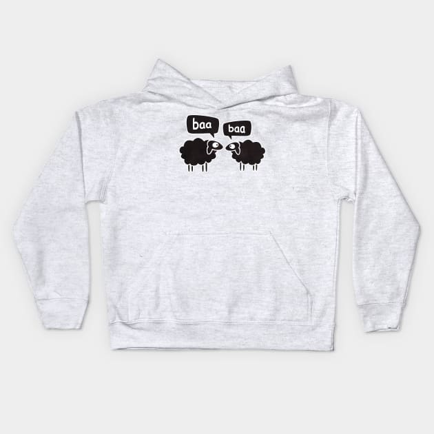 Baa Baa Black Sheep Kids Hoodie by Chonkypurr